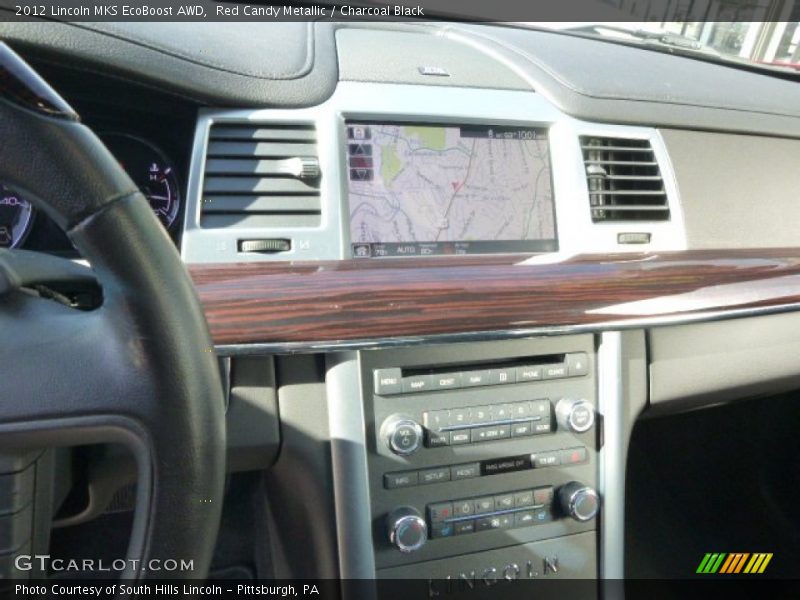 Red Candy Metallic / Charcoal Black 2012 Lincoln MKS EcoBoost AWD