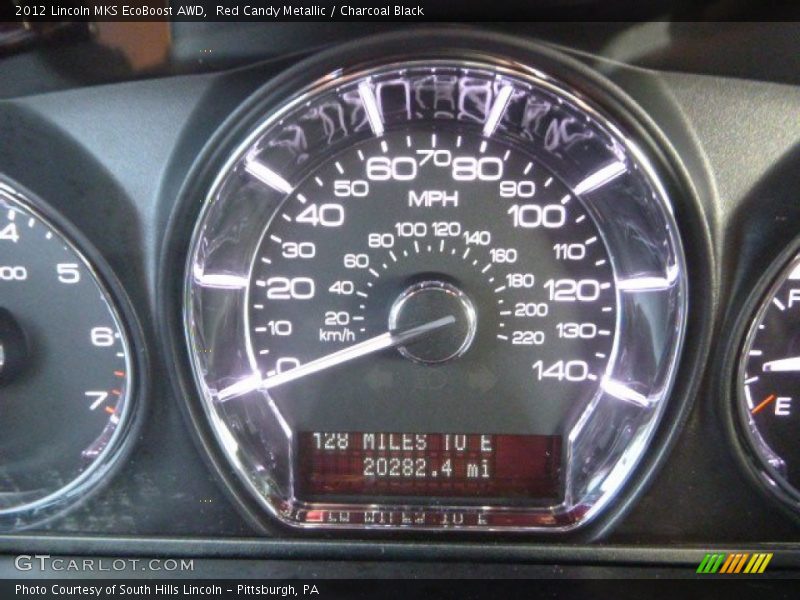 Red Candy Metallic / Charcoal Black 2012 Lincoln MKS EcoBoost AWD