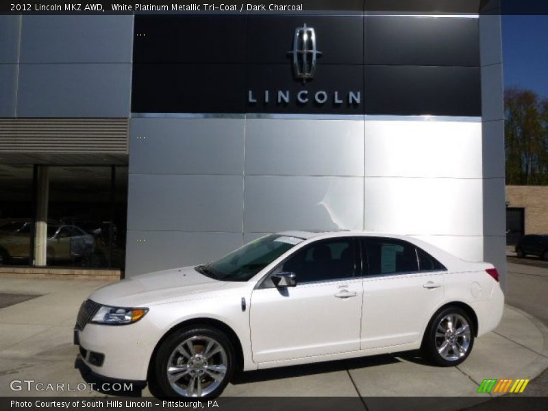 White Platinum Metallic Tri-Coat / Dark Charcoal 2012 Lincoln MKZ AWD