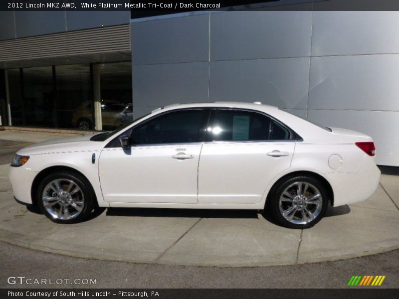 White Platinum Metallic Tri-Coat / Dark Charcoal 2012 Lincoln MKZ AWD