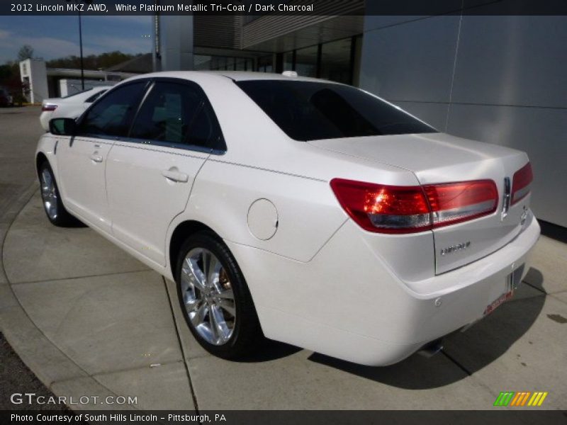 White Platinum Metallic Tri-Coat / Dark Charcoal 2012 Lincoln MKZ AWD