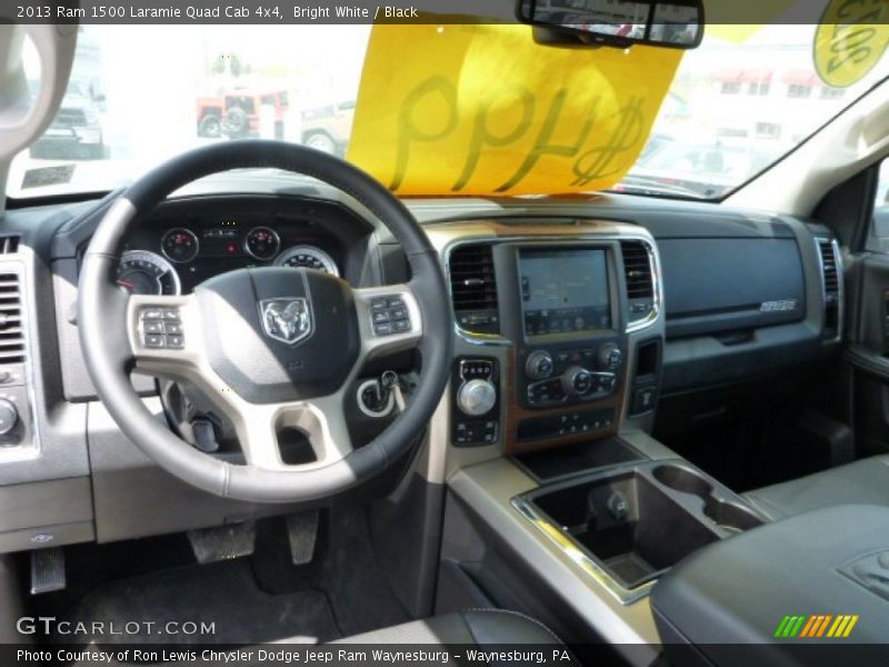 Bright White / Black 2013 Ram 1500 Laramie Quad Cab 4x4