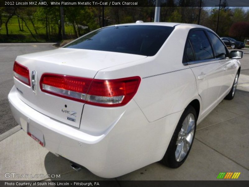 White Platinum Metallic Tri-Coat / Dark Charcoal 2012 Lincoln MKZ AWD