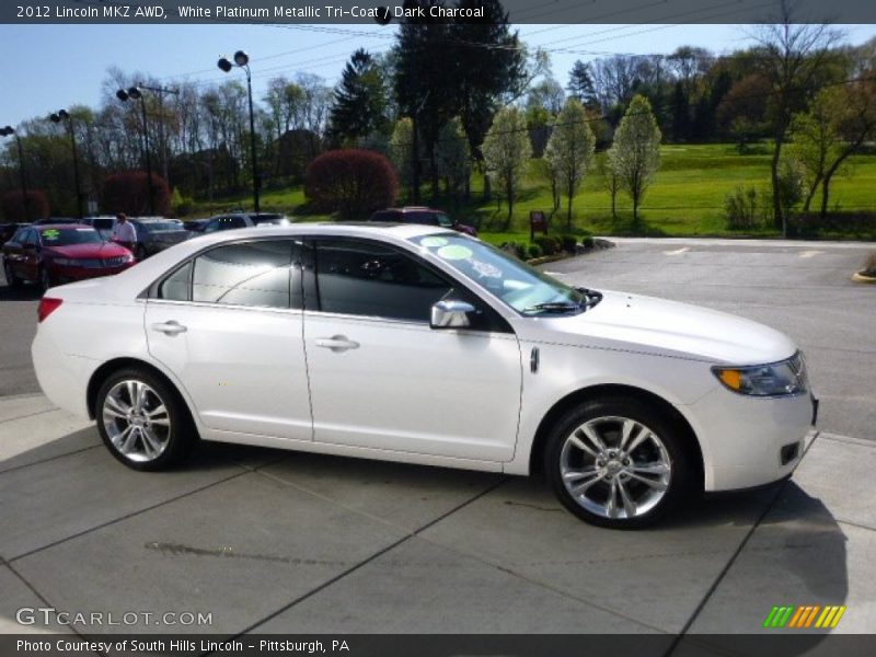 White Platinum Metallic Tri-Coat / Dark Charcoal 2012 Lincoln MKZ AWD