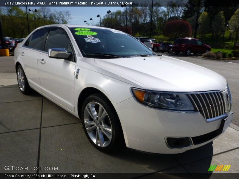 White Platinum Metallic Tri-Coat / Dark Charcoal 2012 Lincoln MKZ AWD
