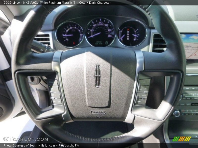 White Platinum Metallic Tri-Coat / Dark Charcoal 2012 Lincoln MKZ AWD