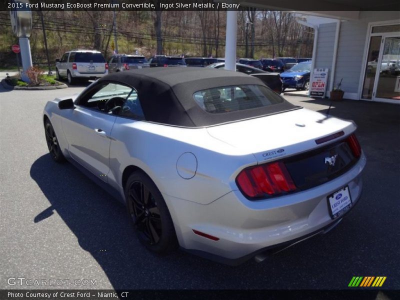 Ingot Silver Metallic / Ebony 2015 Ford Mustang EcoBoost Premium Convertible