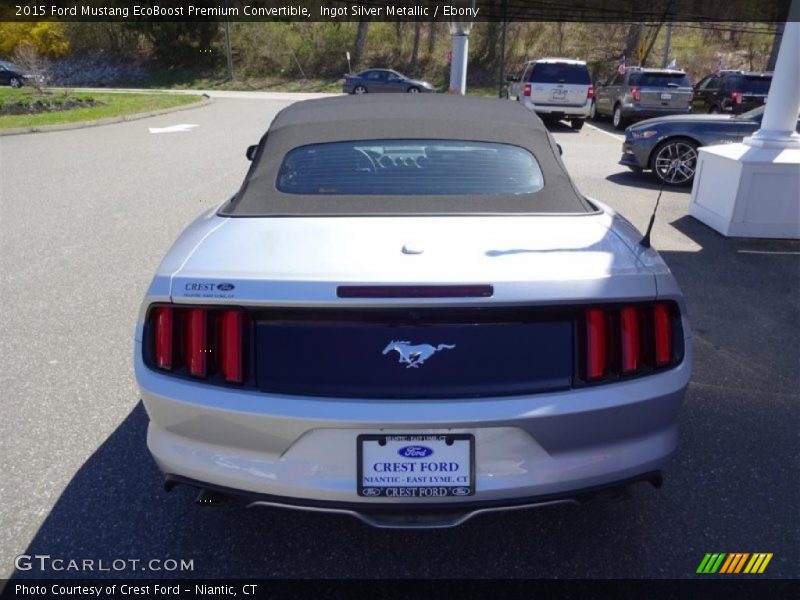 Ingot Silver Metallic / Ebony 2015 Ford Mustang EcoBoost Premium Convertible