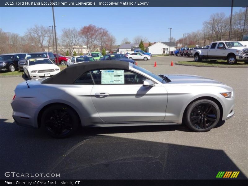 Ingot Silver Metallic / Ebony 2015 Ford Mustang EcoBoost Premium Convertible