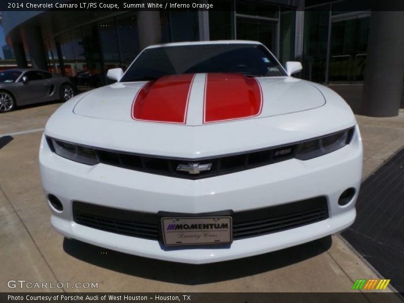 Summit White / Inferno Orange 2014 Chevrolet Camaro LT/RS Coupe