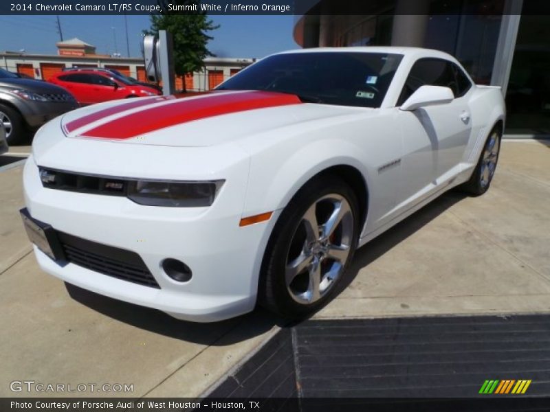 Summit White / Inferno Orange 2014 Chevrolet Camaro LT/RS Coupe