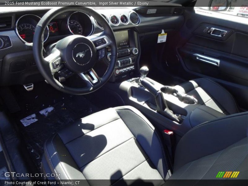 Ingot Silver Metallic / Ebony 2015 Ford Mustang EcoBoost Premium Convertible