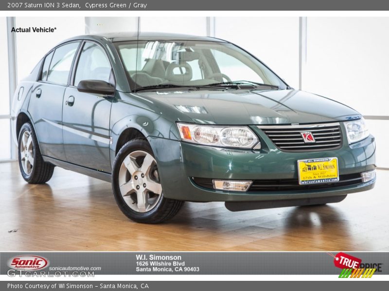 Cypress Green / Gray 2007 Saturn ION 3 Sedan