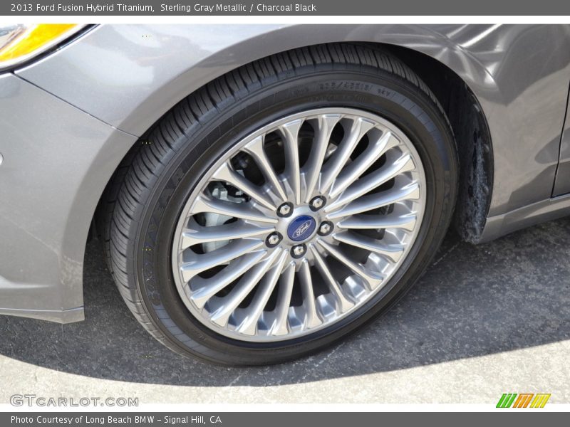 Sterling Gray Metallic / Charcoal Black 2013 Ford Fusion Hybrid Titanium