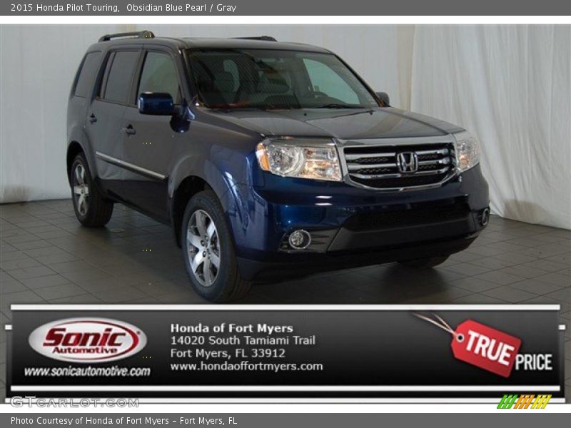 Obsidian Blue Pearl / Gray 2015 Honda Pilot Touring