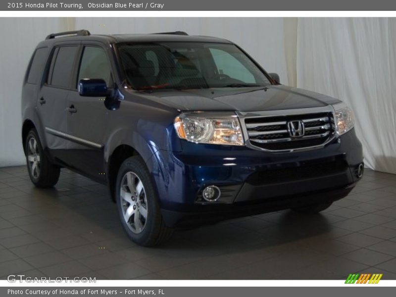 Obsidian Blue Pearl / Gray 2015 Honda Pilot Touring