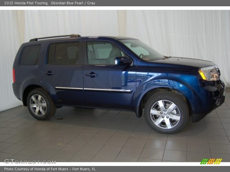 Obsidian Blue Pearl / Gray 2015 Honda Pilot Touring