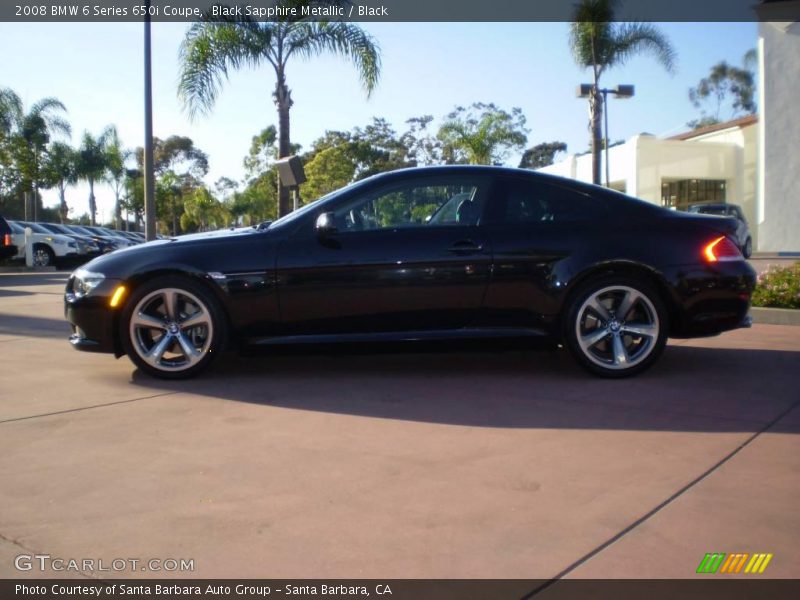 Black Sapphire Metallic / Black 2008 BMW 6 Series 650i Coupe