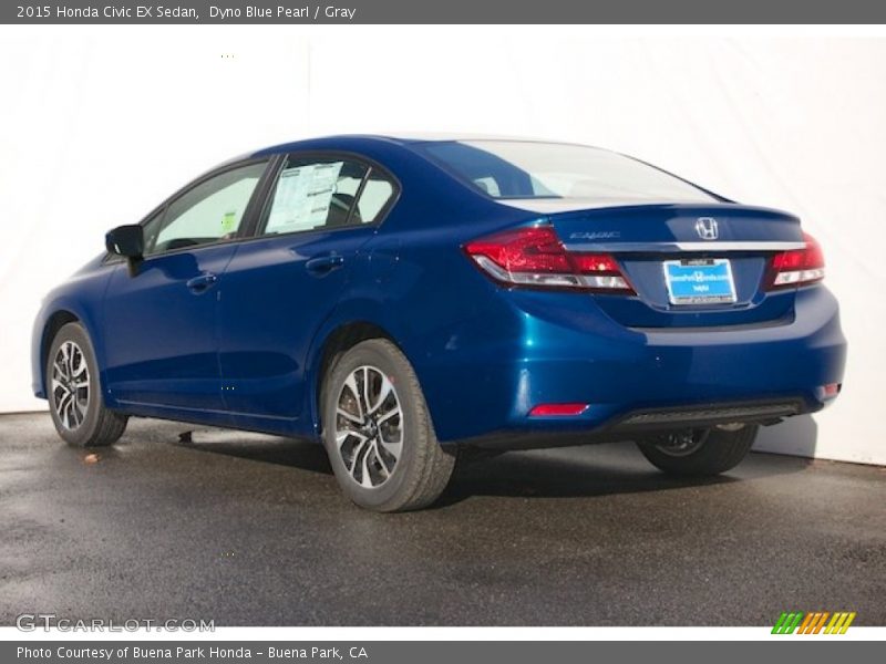Dyno Blue Pearl / Gray 2015 Honda Civic EX Sedan