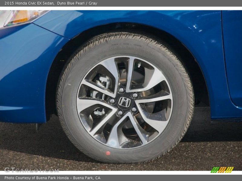 Dyno Blue Pearl / Gray 2015 Honda Civic EX Sedan