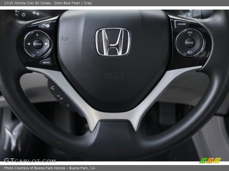 Dyno Blue Pearl / Gray 2015 Honda Civic EX Sedan