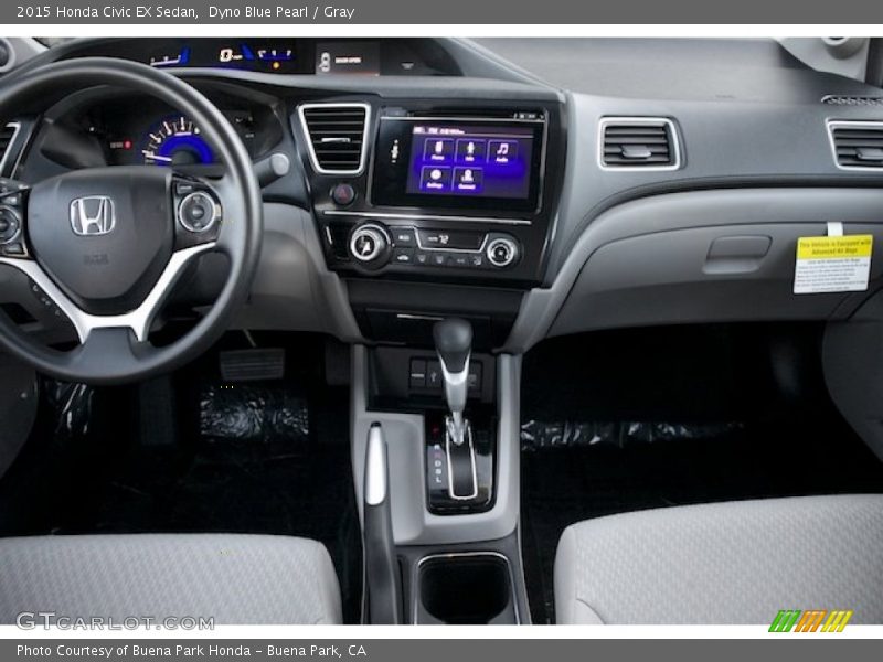 Dyno Blue Pearl / Gray 2015 Honda Civic EX Sedan