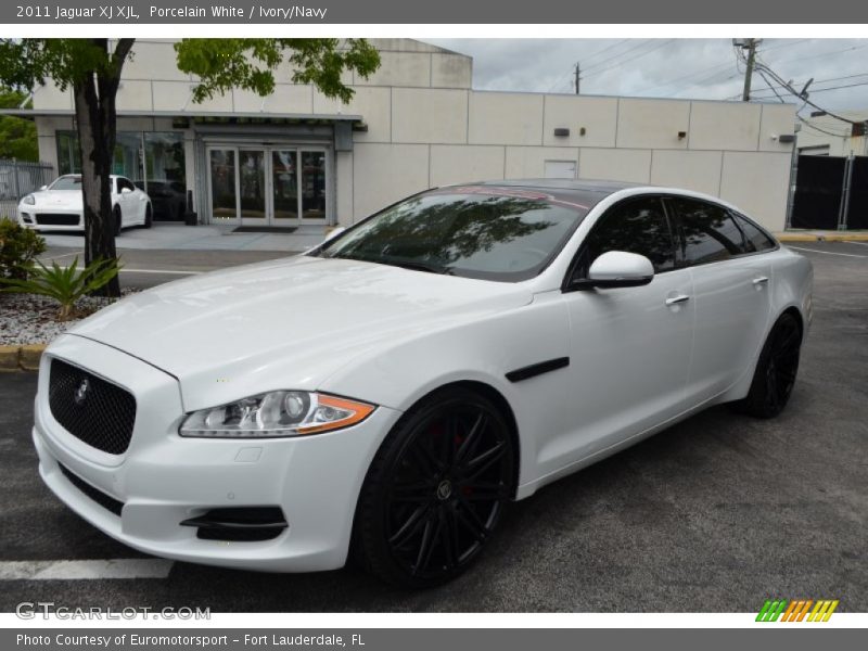 Porcelain White / Ivory/Navy 2011 Jaguar XJ XJL