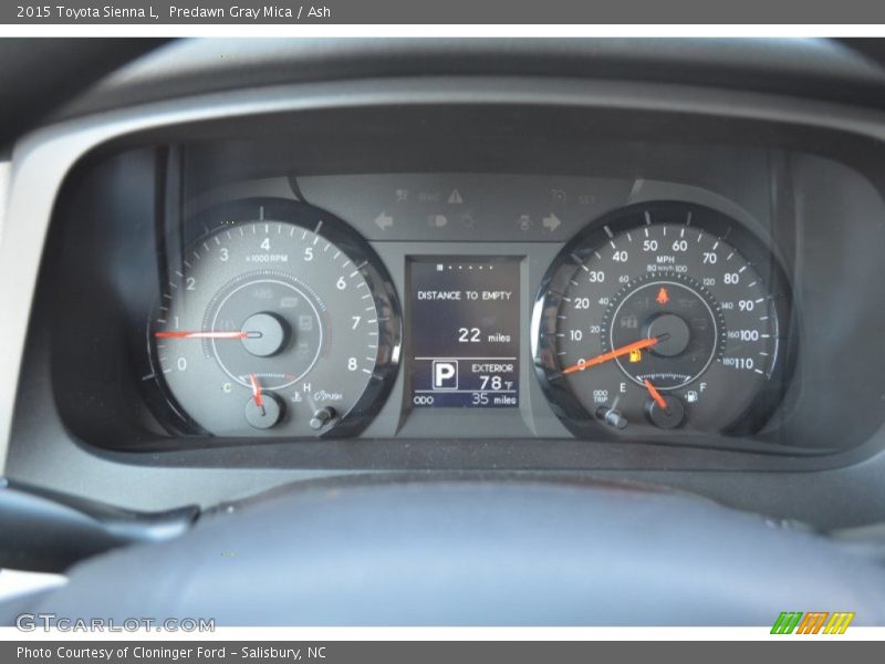  2015 Sienna L L Gauges