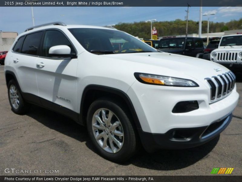 Bright White / Indigo Blue/Brown 2015 Jeep Cherokee Limited 4x4