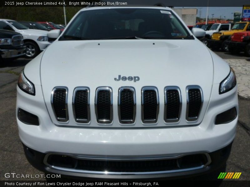Bright White / Indigo Blue/Brown 2015 Jeep Cherokee Limited 4x4