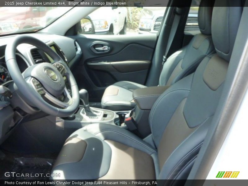 Bright White / Indigo Blue/Brown 2015 Jeep Cherokee Limited 4x4