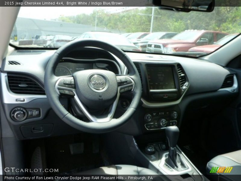 Bright White / Indigo Blue/Brown 2015 Jeep Cherokee Limited 4x4