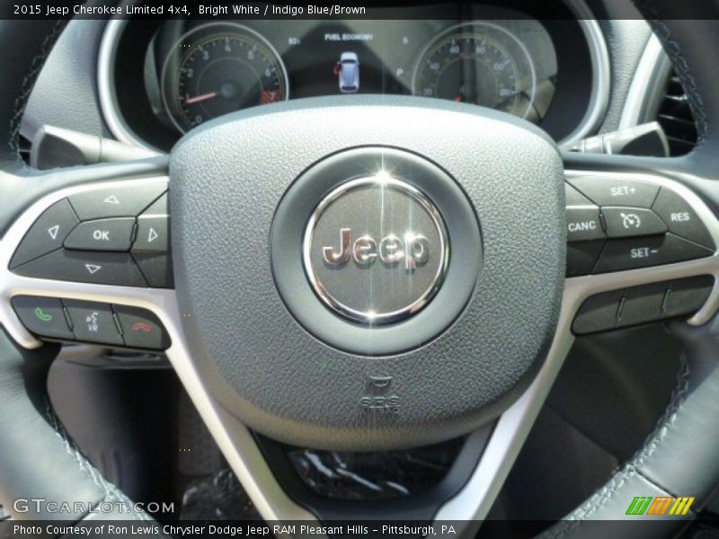 Bright White / Indigo Blue/Brown 2015 Jeep Cherokee Limited 4x4