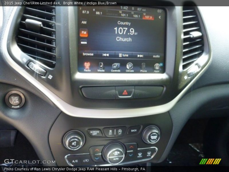 Bright White / Indigo Blue/Brown 2015 Jeep Cherokee Limited 4x4