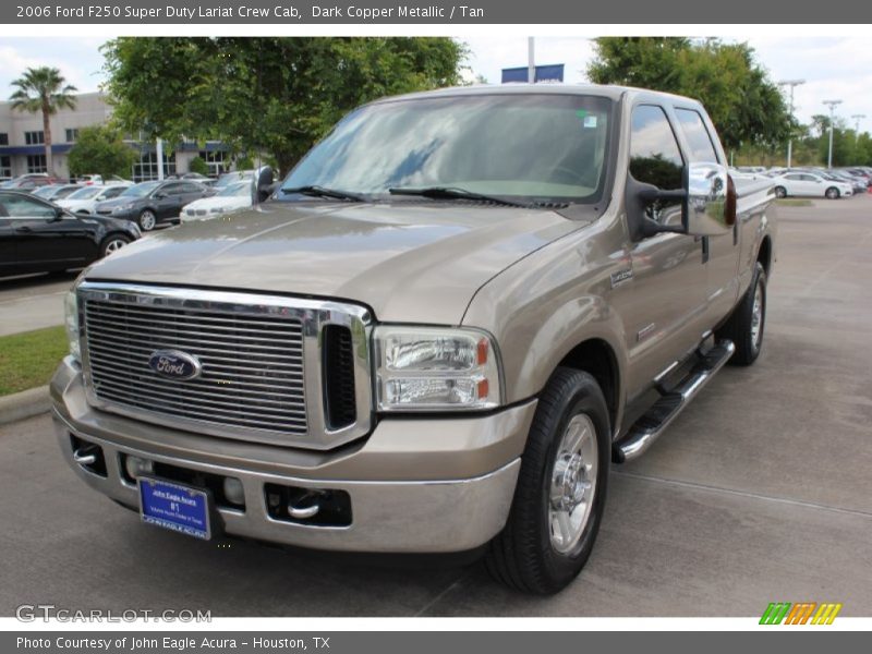 Dark Copper Metallic / Tan 2006 Ford F250 Super Duty Lariat Crew Cab
