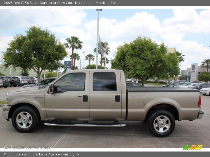 Dark Copper Metallic / Tan 2006 Ford F250 Super Duty Lariat Crew Cab