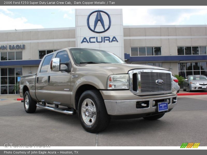 Dark Copper Metallic / Tan 2006 Ford F250 Super Duty Lariat Crew Cab