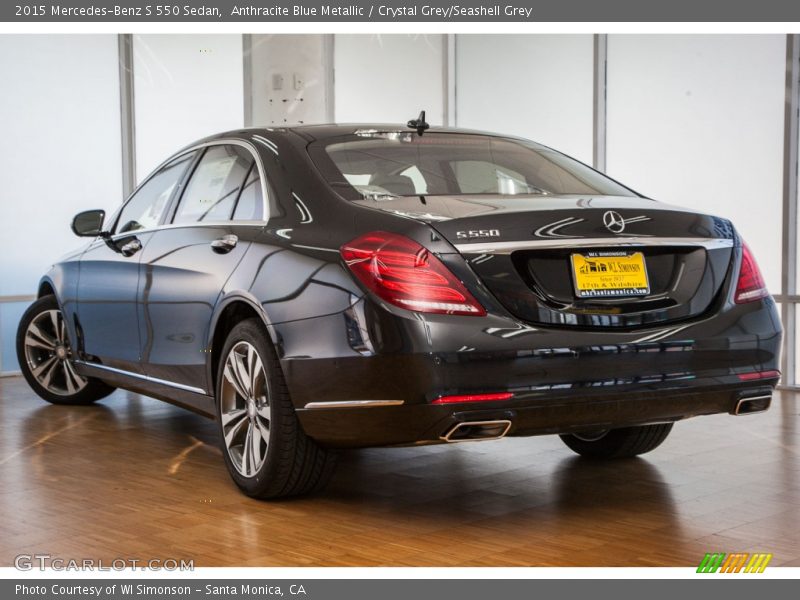 Anthracite Blue Metallic / Crystal Grey/Seashell Grey 2015 Mercedes-Benz S 550 Sedan