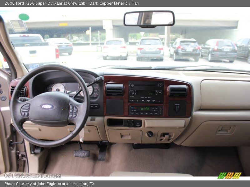 Dark Copper Metallic / Tan 2006 Ford F250 Super Duty Lariat Crew Cab
