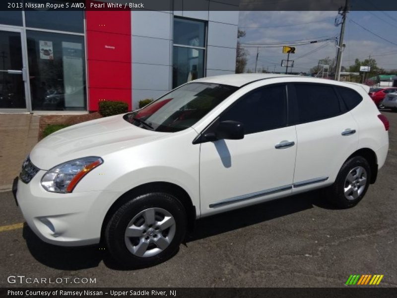 Pearl White / Black 2013 Nissan Rogue S AWD