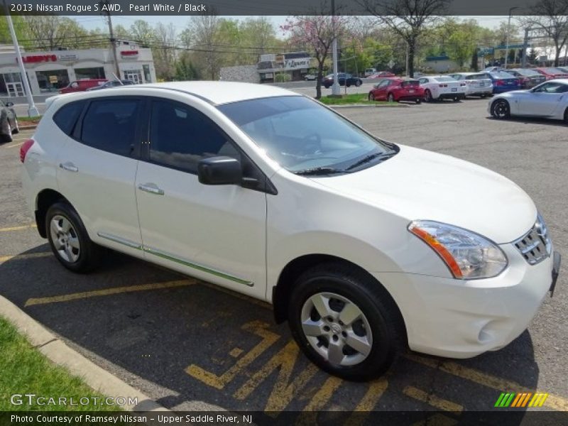 Pearl White / Black 2013 Nissan Rogue S AWD