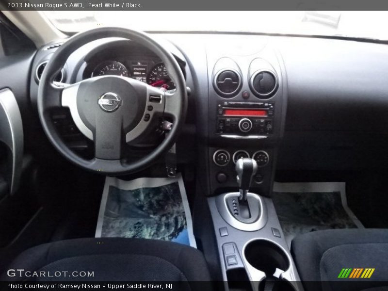 Pearl White / Black 2013 Nissan Rogue S AWD