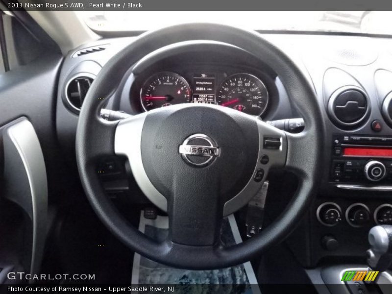 Pearl White / Black 2013 Nissan Rogue S AWD