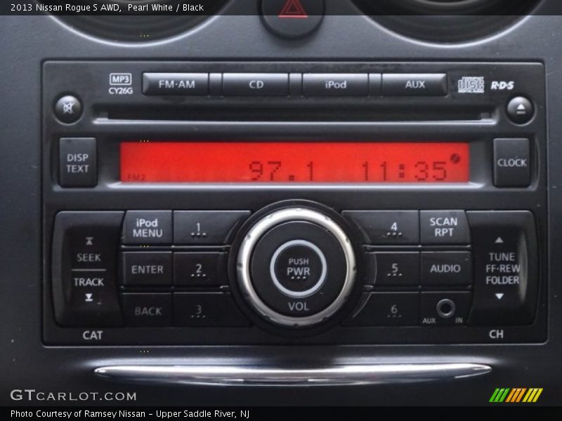 Pearl White / Black 2013 Nissan Rogue S AWD
