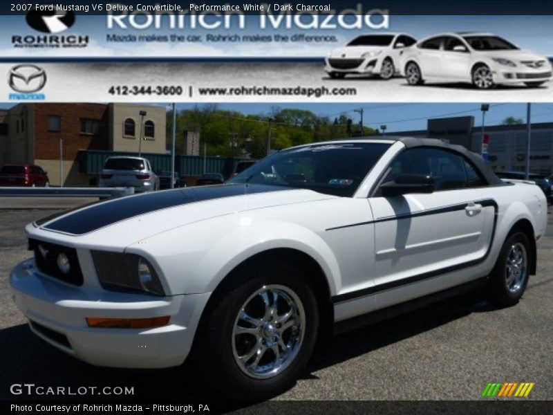 Performance White / Dark Charcoal 2007 Ford Mustang V6 Deluxe Convertible