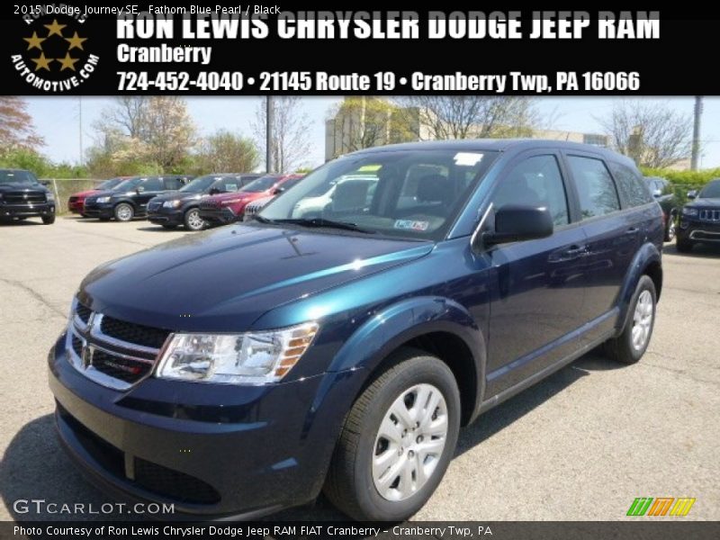 Fathom Blue Pearl / Black 2015 Dodge Journey SE