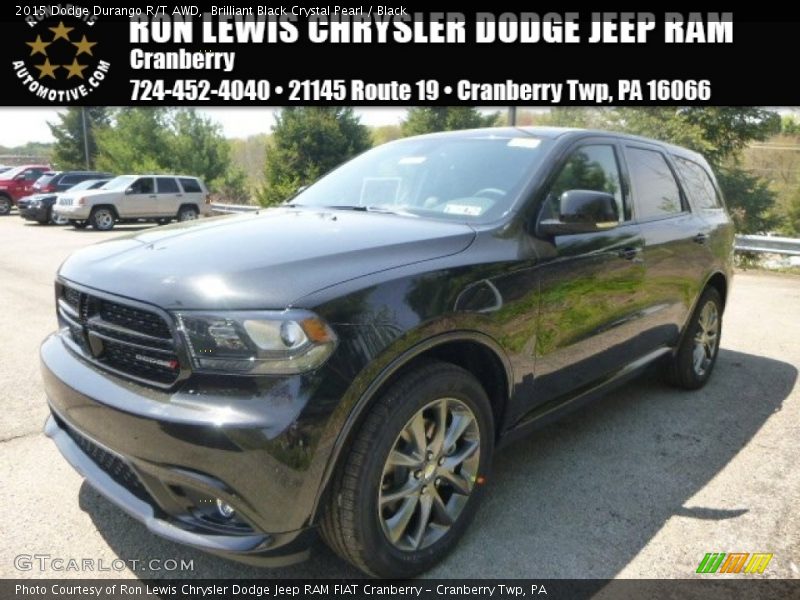 Brilliant Black Crystal Pearl / Black 2015 Dodge Durango R/T AWD