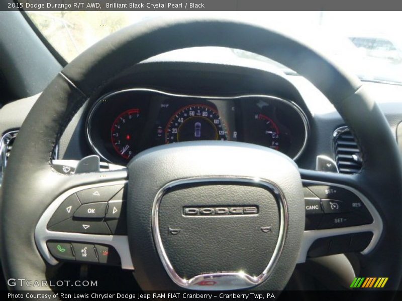 Brilliant Black Crystal Pearl / Black 2015 Dodge Durango R/T AWD