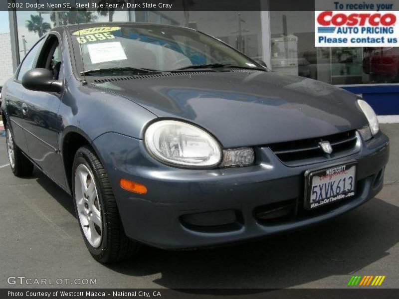Steel Blue Pearl / Dark Slate Gray 2002 Dodge Neon SE