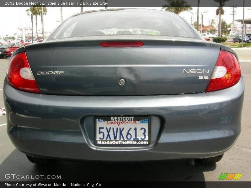 Steel Blue Pearl / Dark Slate Gray 2002 Dodge Neon SE
